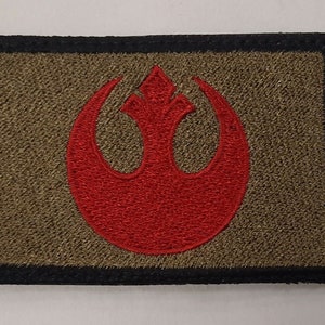スターウォーズ 反乱同盟軍シンボル ハットパッチ 赤 コヨーテブラウン 3x2 刺繍