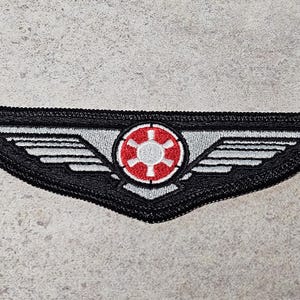 Imperial Navy TIE Fighter Pilot Flight Wings Badge Embroidered Patch Star Wars