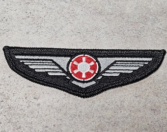 Imperial Navy TIE Fighter Pilot Flight Wings Badge Embroidered Patch Star Wars