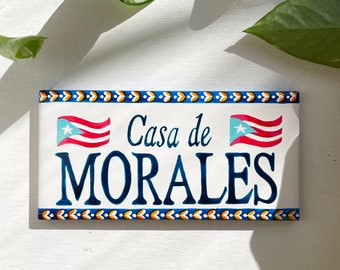 Personalized sign, Puerto Rico, Puerto Rican pottery, Gifts for mom from daughter, Puerto Rican Art, Puerto Rico Art, Puerto Rico flag