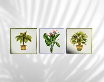 Handmade ceramic wall tile - unique ceramic wall art - tile wall art - Tropical - Mexican pottery - Caribbean wall art - Wall art hanging