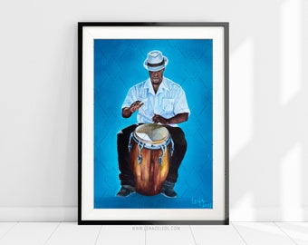 Arte de pared de Puerto Rico, Puerto Rico, giclee, Arte de Puerto Rico, Arte puertorriqueño, Decoración puertorriqueña, Arte original, afrolatino, Regalo