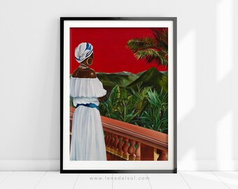 Puerto Rico Wall Art, Puerto Rico, giclee, Puerto Rico Art, Puerto Rican Art, Puerto Rican Decor, Original art, afrolatino, Gift