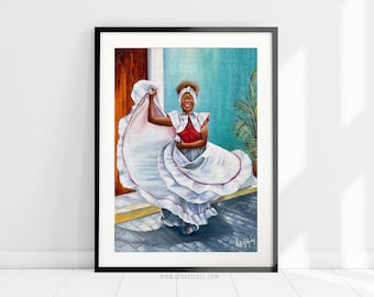 Giclee Print, Puerto Rico Wall Art, Puerto Rico Art, Puerto Rican Art, Puerto Rico, Puerto Rico Painting, Bomba y plena