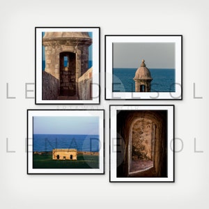 Puerto Rico photography, Set of 4, Caribbean, El Morro, San Juan, Puerto Rico, Mothers day, photography, Gift set, wall decor, Gift idea