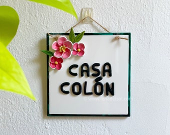 Ceramic wall art - Ceramic wall hanging - Decorative ceramic tile - mexican art - personalized gift - wedding gift - gifts for mom