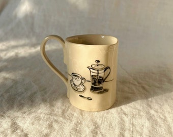 Morning Espresso Handpainted Ceramic Mug