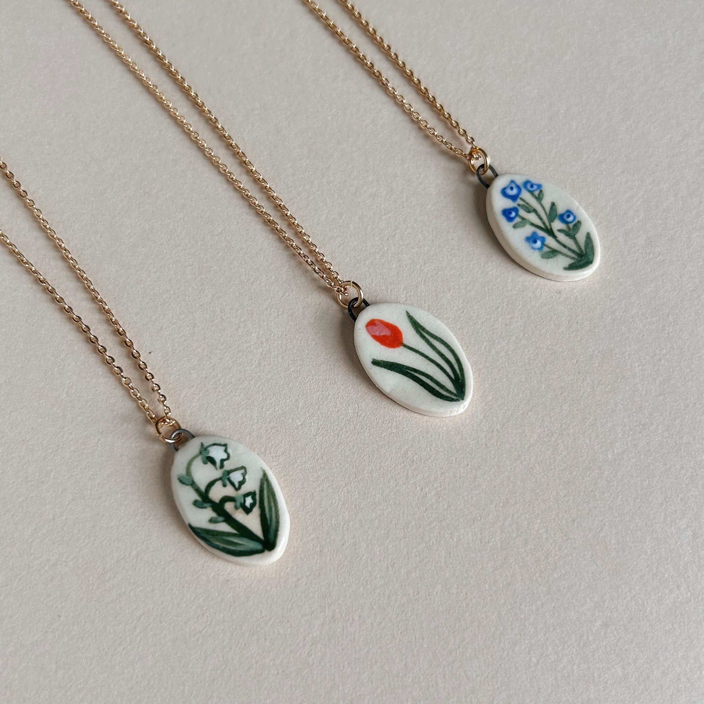 Upside Down Lily of the Valley Necklace - Cornish Tin & Silver - Wearnes