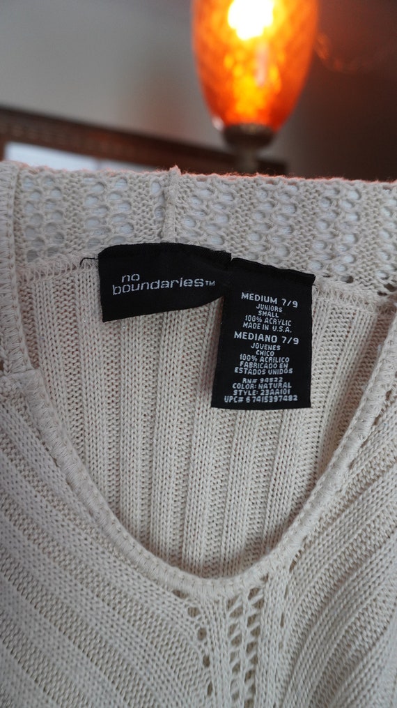 Y2K cable knit mesh sweater hoodie - image 4