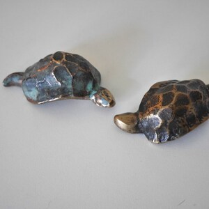 mens gift energy animal sculpture north Turtle feng shui art object bronze carry art talisman anniversary hand sculpture
