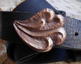 Hand carved bronze belt buckle, unique handmade, one of a kind sand casting, fits blue jeans or dress up, mens gift, or womens belt, spring