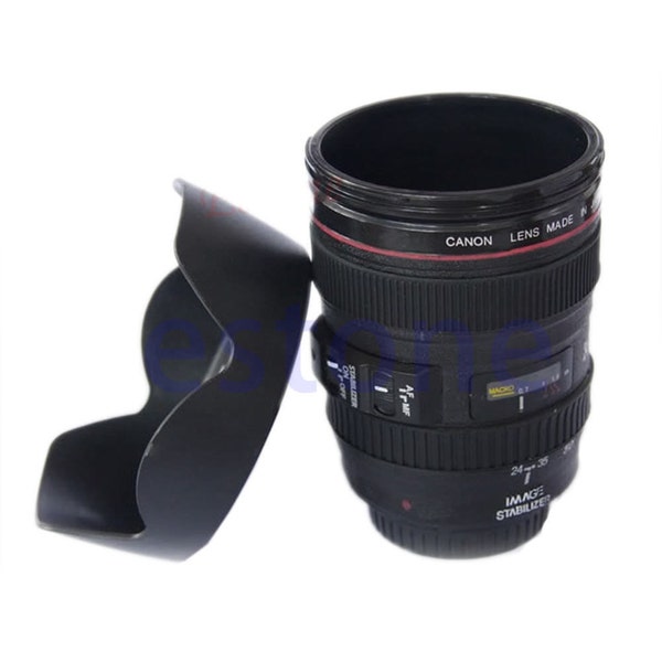 New 24-105mm Stainless Lens Thermos Camera Travel Coffee Tea Mug Cup