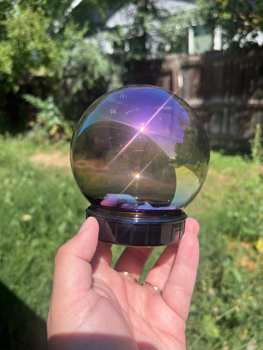 Iridescent Mini Crystal Ball Plastic Container Jar Etsy