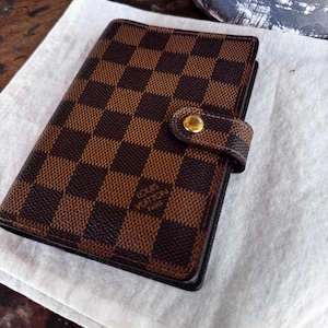 EUC! Louis Vuitton Damier Ebene Agenda PM Notebook Cover Passport wallet binder