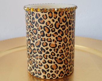 LED Pillar Candle With Leopard Print, Animal Prints