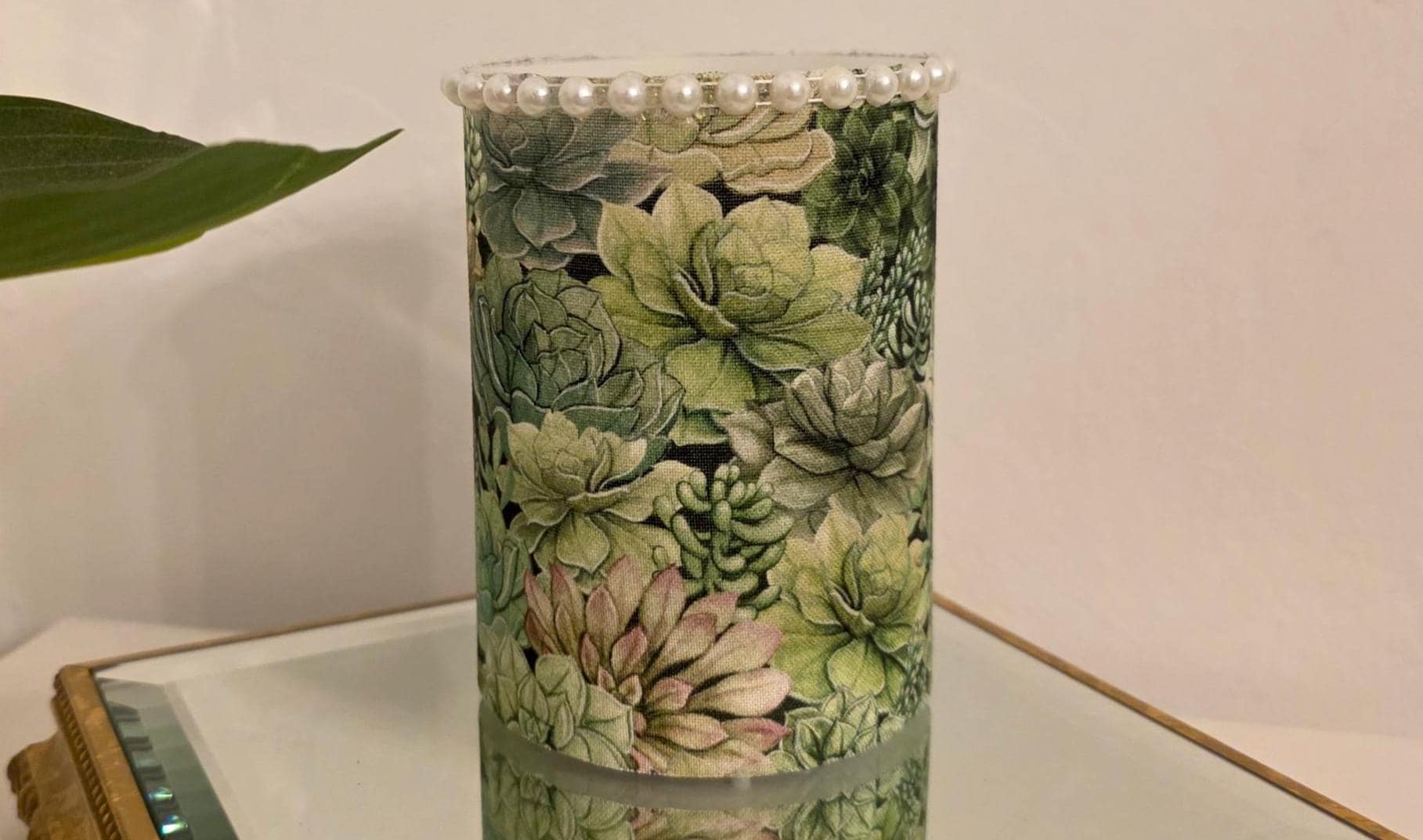LED Pillar Candle With Succulents, Cactus Decor, Succulents