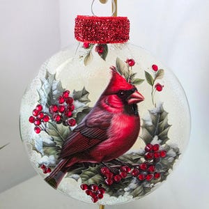 Glass Ornament With A Cardinal