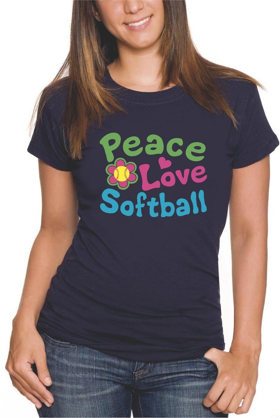 Boys Soft Long Sleeve Crew Neck Cotton Softball Peace Love Top for Youth