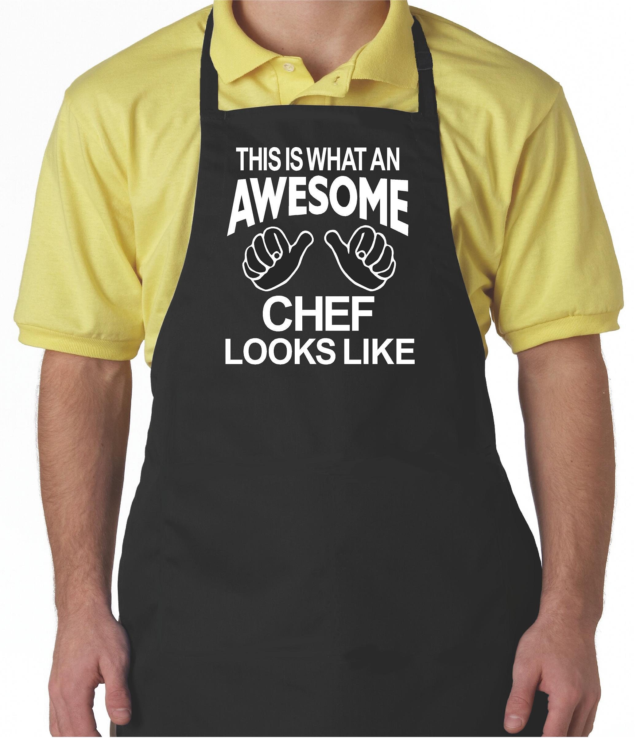 Funny Aprons For Men This Is What An Awesome Chef Looks Like Etsy