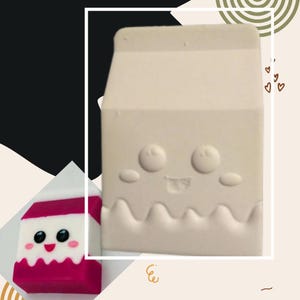 Ready to Paint, Plaster Milk, Milk Carton, School Milk, DIY Plaster, PlasterCraft, Kids Crafts, DIY Chalkware, Magnets