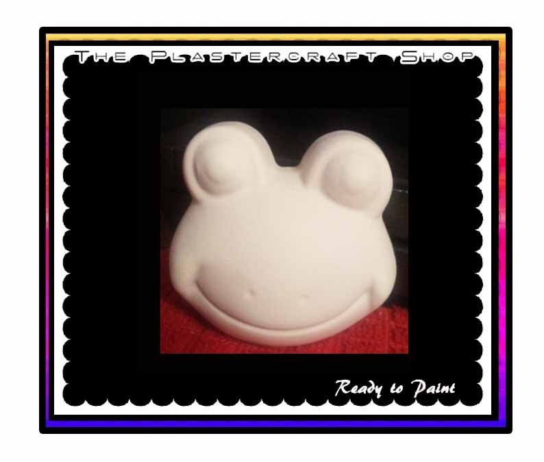 Ready To Paint Frog Frog Face Frog Head Plaster Craft Etsy