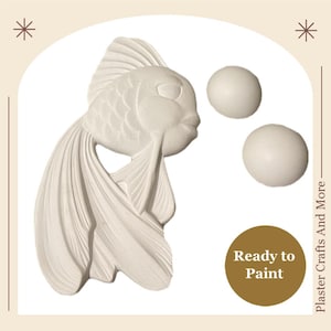 Ready to Paint, Chalkware Fish, Wall Décor, Miller Studio, DIY Plaster Craft, Bathroom Fish, Wall Hanging, Kitsch Fish