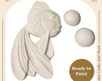 Ready to Paint, Chalkware Fish, Wall Décor, Miller Studio, DIY Plaster Craft, Bathroom Fish, Wall Hanging, Kitsch Fish