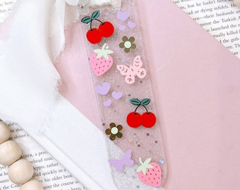 Cute Valentines Day Gift, Cute Bookmark, Custom Bookmark, Summer Bookmarks, Bestie Gifts, Glitter Bookmark, Acrylic Bookmark, Valentines Day