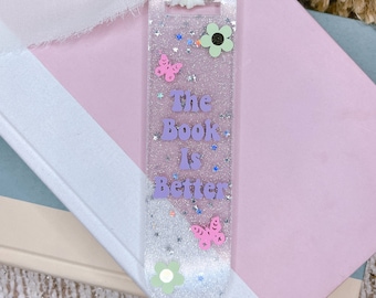 Personalized Acrylic Bookmark: Glitter Star & Butterfly Tassel