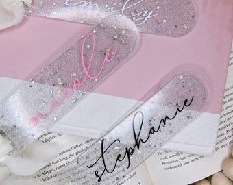 Personalized Name Bookmark, Glitter Bookmark, Aesthetic Bookmarks, Gift For Teen, Birthday Favors, Gift Ideas For Her, Cute Bookmarks
