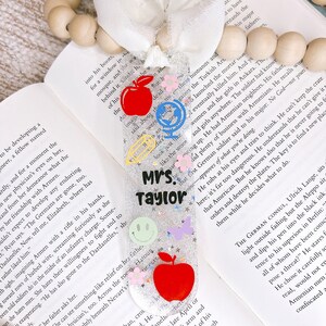 Personalized Teacher Bookmark: Glitter Star Design