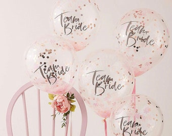 Team Bride Balloons: Bachelorette Party Decor, Pack of 5