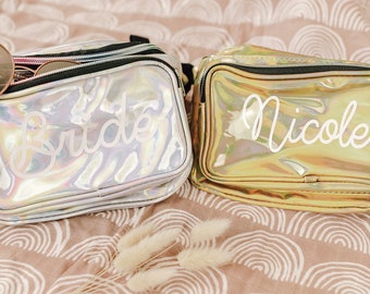 Bachelorette Fanny Pack Bridesmaid Fanny Pack Personalized Gold Silver Rose Gold Pouch Beach Bridesmaid Gift Metallic Fanny Packs Bridesmaid