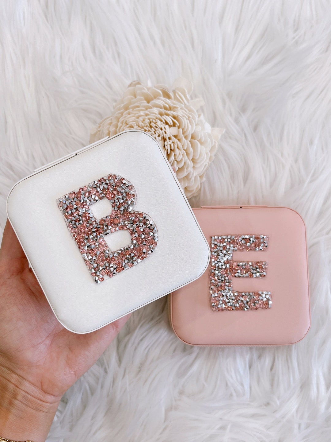 Monogram Jewelry Box Personalized, Gift Jewelry Case, Travel Jewelry