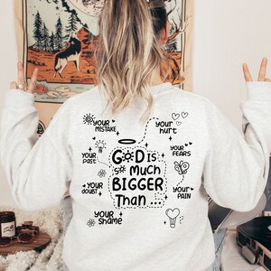 God Is Bigger, Jesus Sweater, Jesus Shirt, Gift For Her, Jesus Hoodie, Love Like Jesus, Religious Sweater, Religious Gift, Christmas Gift