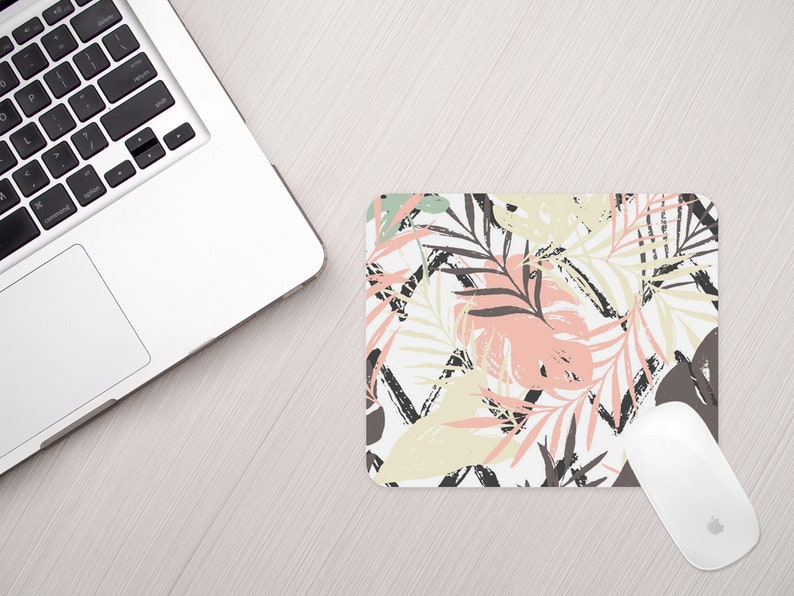 Flowers Desk Accessory Pastel Desk Decor Cute Mousepads Flowers Mouse Pad Floral Mouse Pad Coworker Gifts Stocking Stuffer