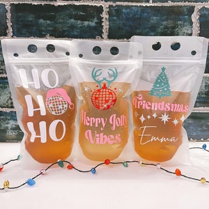 Personalized Christmas Drink Pouches Adult Drink Pouch - Etsy