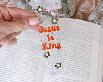Jesus Is King Bookmark: Retro Christian Gift