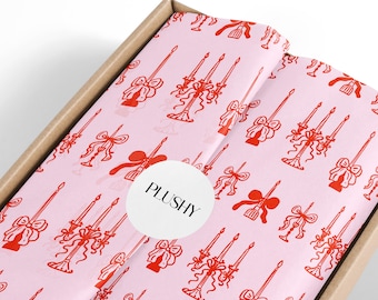 Chandelier & Bows Tissue Paper: Hot Pink Gift Wrapping