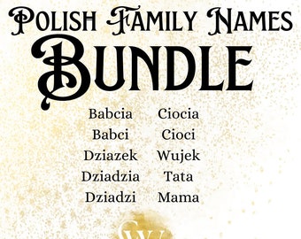 Polish Family Names BUNDLE | Rodzina | SVG | PNG Transparent Background | Clip Art | Digital Download