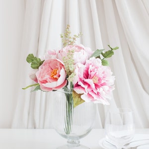 Erster Papierhochzeitstag, ROSA PEONIES Papierblumenstrauß, Haushochzeitsdekoration