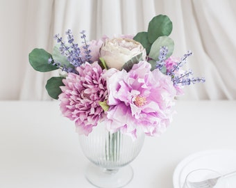 First Paper Wedding Anniversary, PURPLE Peony&Dahlia Spring Paper Flower Bouquet, Home Wedding Decoration