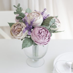 First Paper Wedding Anniversary, PURPLE PEONY Paper Flower Bouquet, Home Wedding Decoration