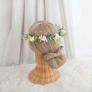 Green Astantia Flower Crown, Paper Flower Crown, Floral Head Band, Paper Flower For Bride, Flower Girl, Wedding Accessories