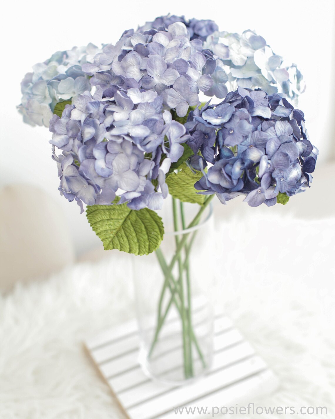 Mix Blue PAPER HYDRANGEA set of 12 bulk wholesale paper | Etsy