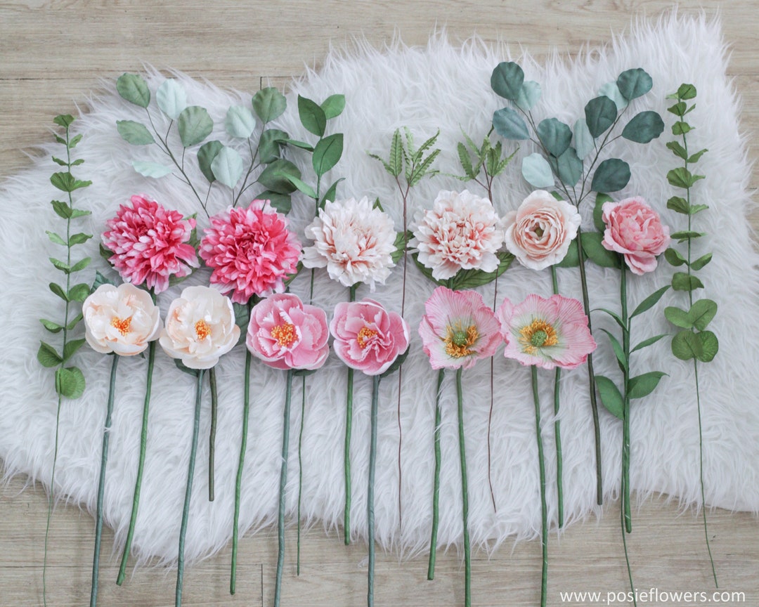 FRESH PINK Set Bundle Centerpiece Paper Flower Loose Stem for - Etsy Israel