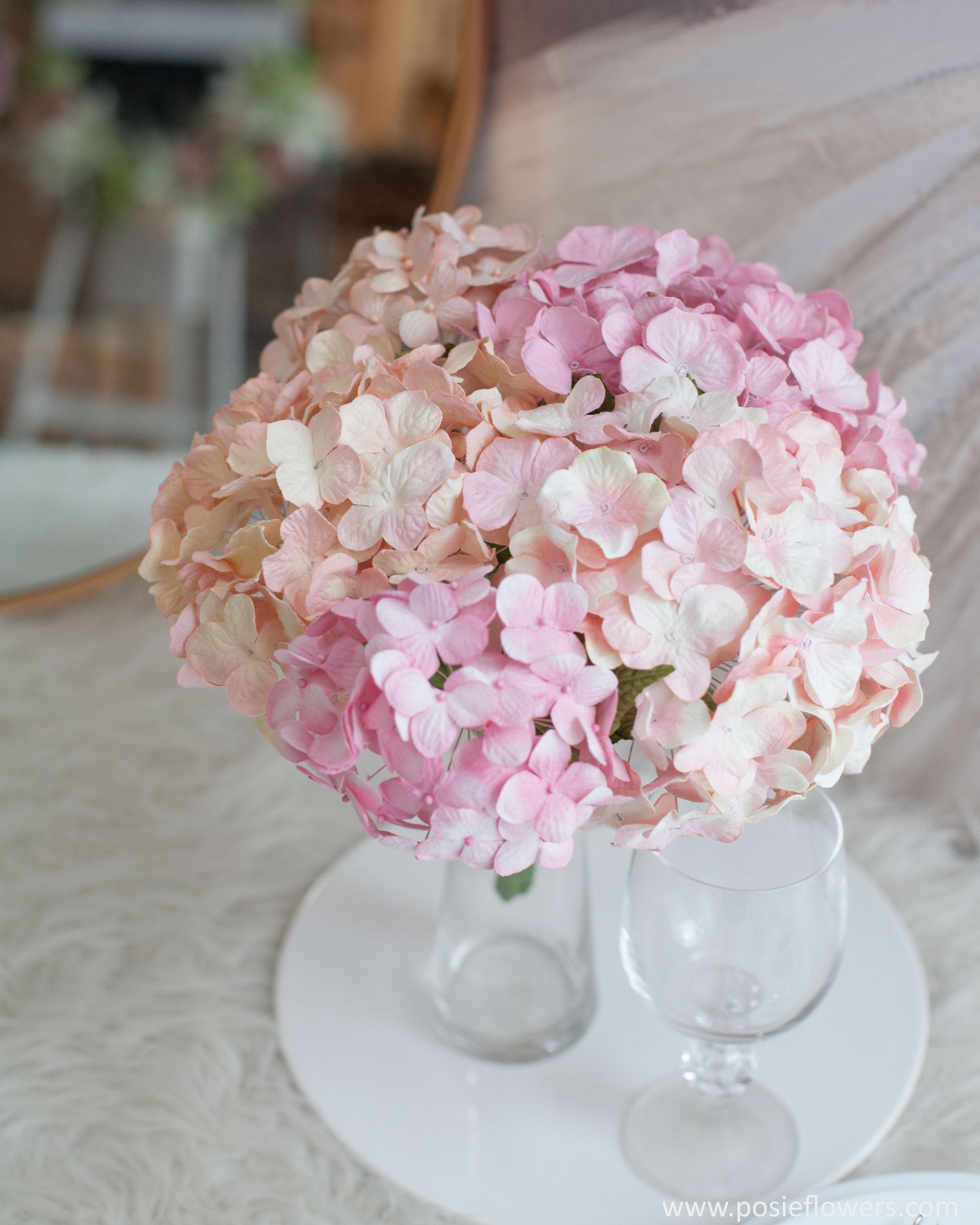 PINK HYDRANGEA Paper Flower Bouquet Home Wedding Decoration | Etsy