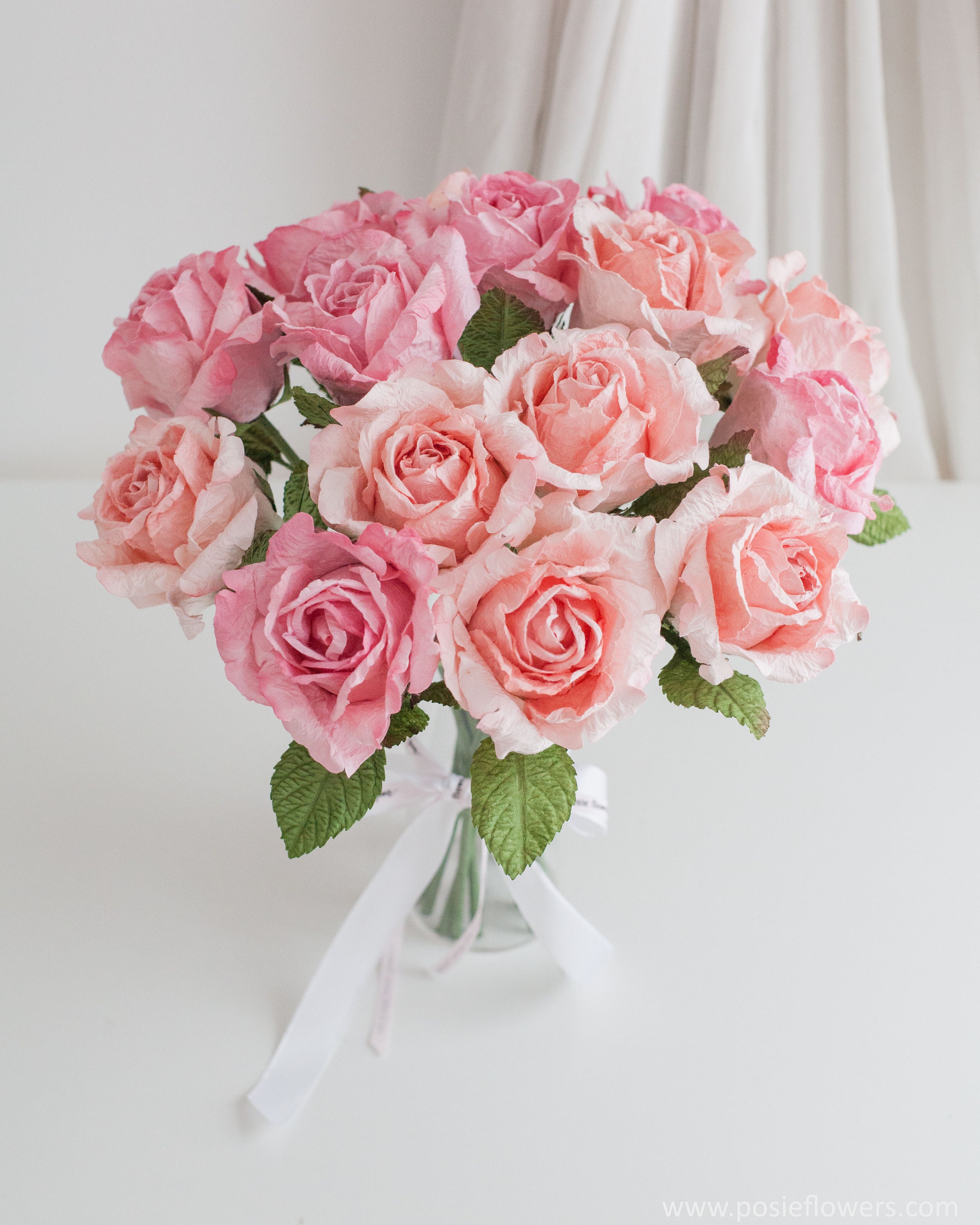 Pink LADY ROSE Large 13 Loose stem Paper flower arrangement in Etsy