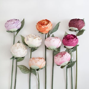Set of 8 stems of BUD PEONY,  paper peony bud, wholesale paper flower, Home Decoration, Wedding Decoration