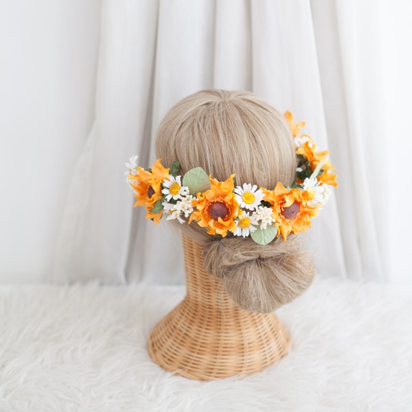 Sunflower and Daisy Flower Crown Etsy